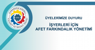 İŞYERLERİ İÇİN AFET FARKINDALIK EĞİTİMİ